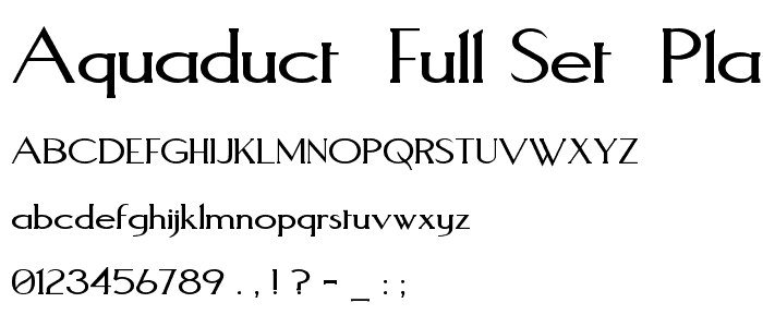 Aquaduct (full set) Plain font